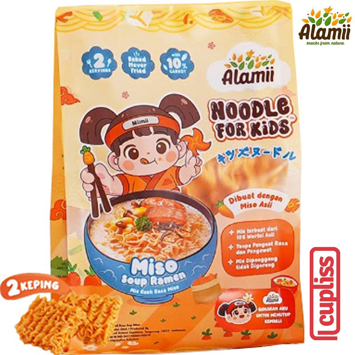 Alamii Noodle Ramen Mie Sehat Anak For Kids Miso Soup Chicken Dry