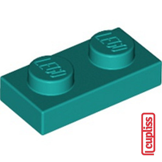 x1 LEGO Parts 6213777 Plate 1x2 Bright Bluish Green 3023