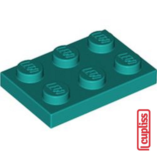 x1 LEGO Parts 6249417 Plate 2x3 Bright Bluish Green 3021