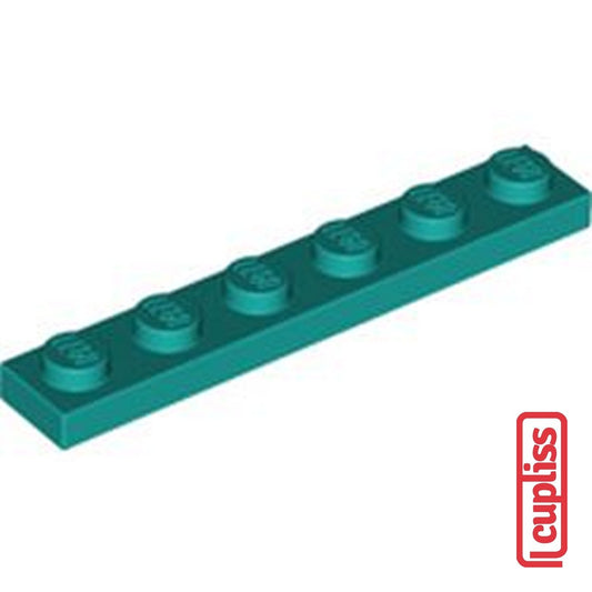x1 LEGO Parts 6291782 Plate 1x6 Bright Bluish Green 3666
