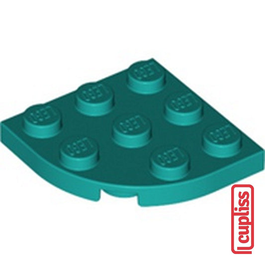 x1 LEGO Parts 6251838 Plate 3x3 0.25 Circle Bright Bluish Green 30357