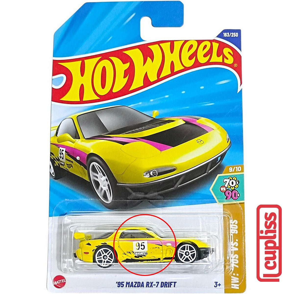 Error Cat Painting Hot Wheels HW Basic HYY95 95 Mazda RX-7 Drift Mattel Hotwheels