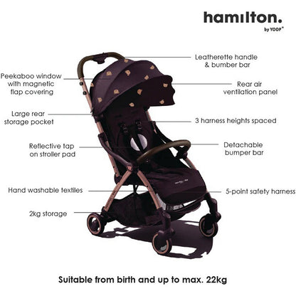 Hamilton Stroller Auto Foldable X1 Plus Matte Black Lightweight Lipat Otomatis