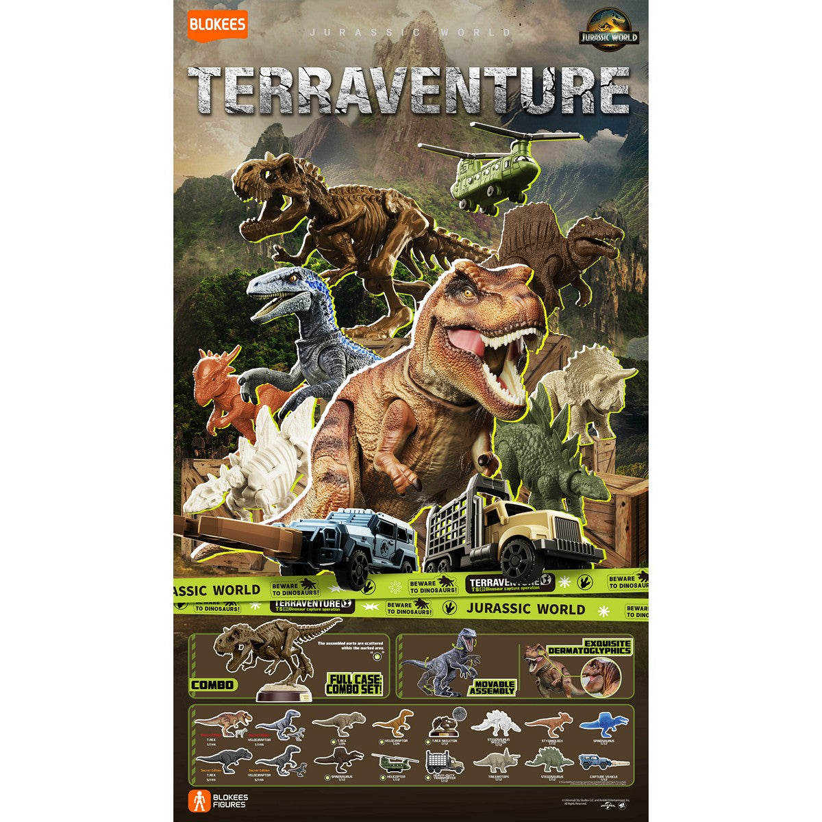 BLOKEES 75641 Figure Mini Jurassic TS-01 Terraventure Version 01 Dinosaur Capture Operation TS01