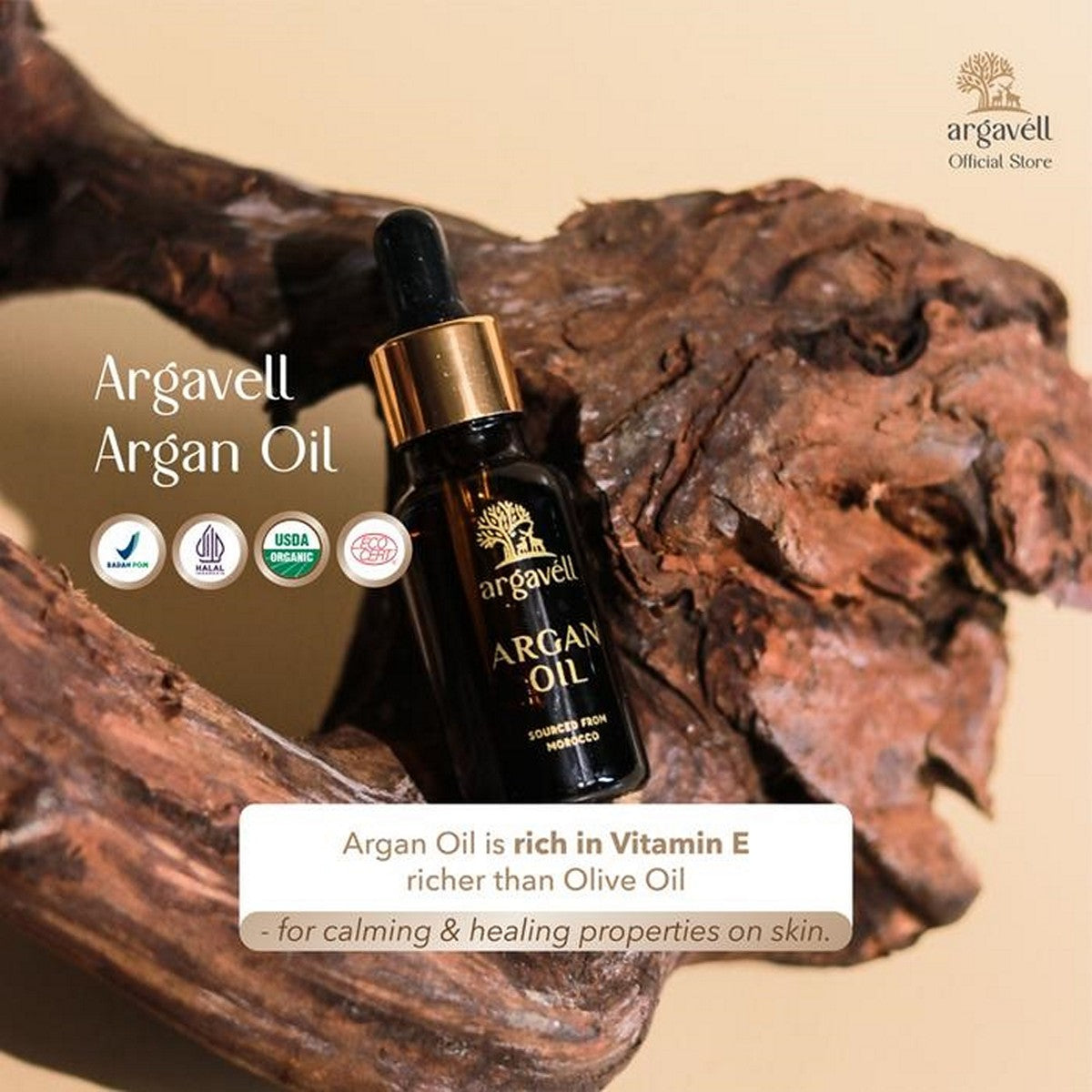 Argavell Pure 100% Argan Oil Minyak 20ml Organik Morocco