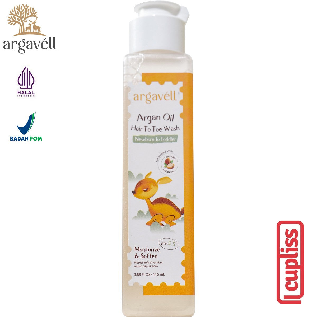 Argavell Argan Oil Hair to Toe Wash Kids Anak Bayi 115ml