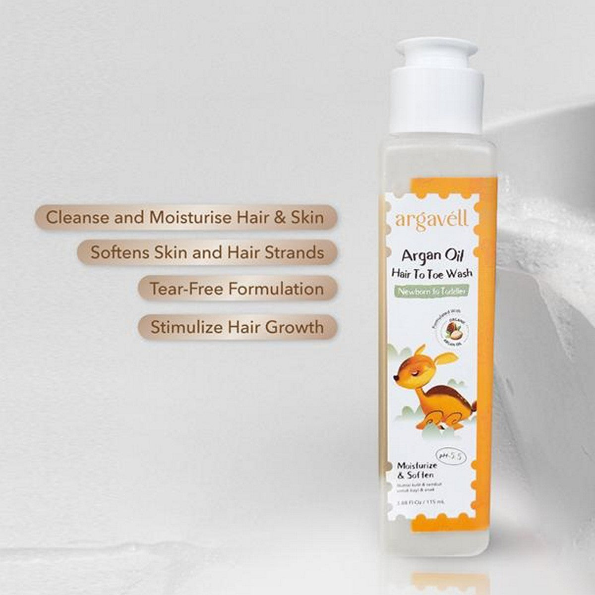 Argavell Argan Oil Hair to Toe Wash Kids Anak Bayi 115ml
