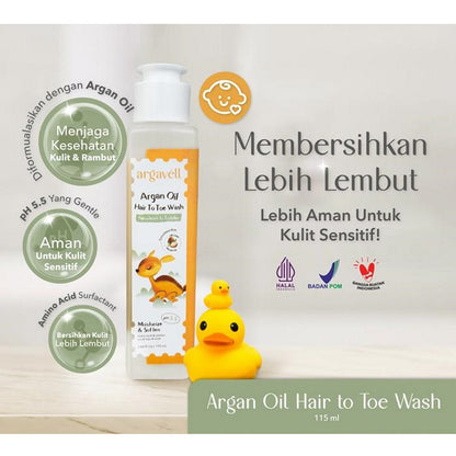 Argavell Argan Oil Hair to Toe Wash Kids Anak Bayi 115ml