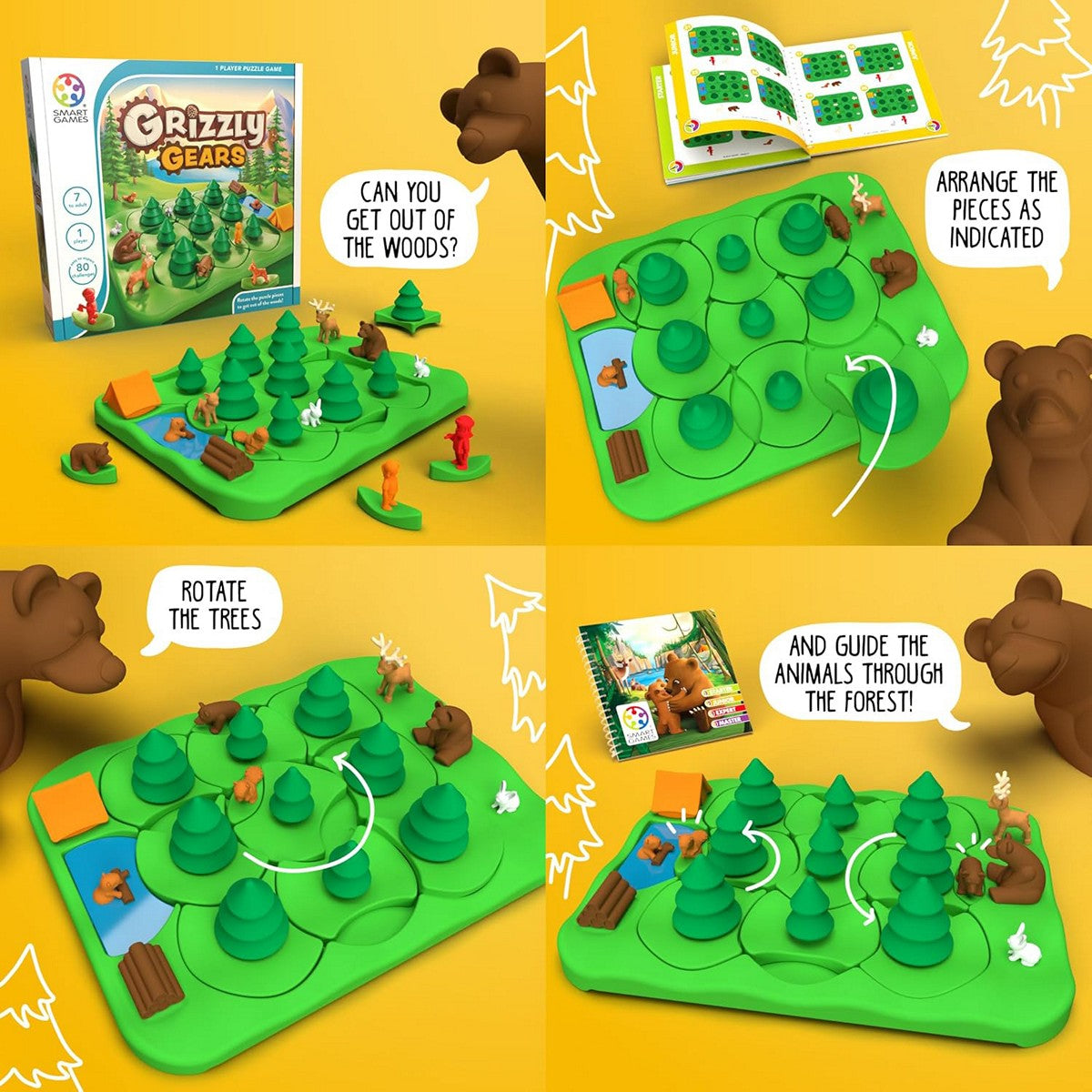SmartGames 531 Grizzly Gears Pocket Board Game Mainan Edukasi Anak Dewasa Travel Size Smart Games