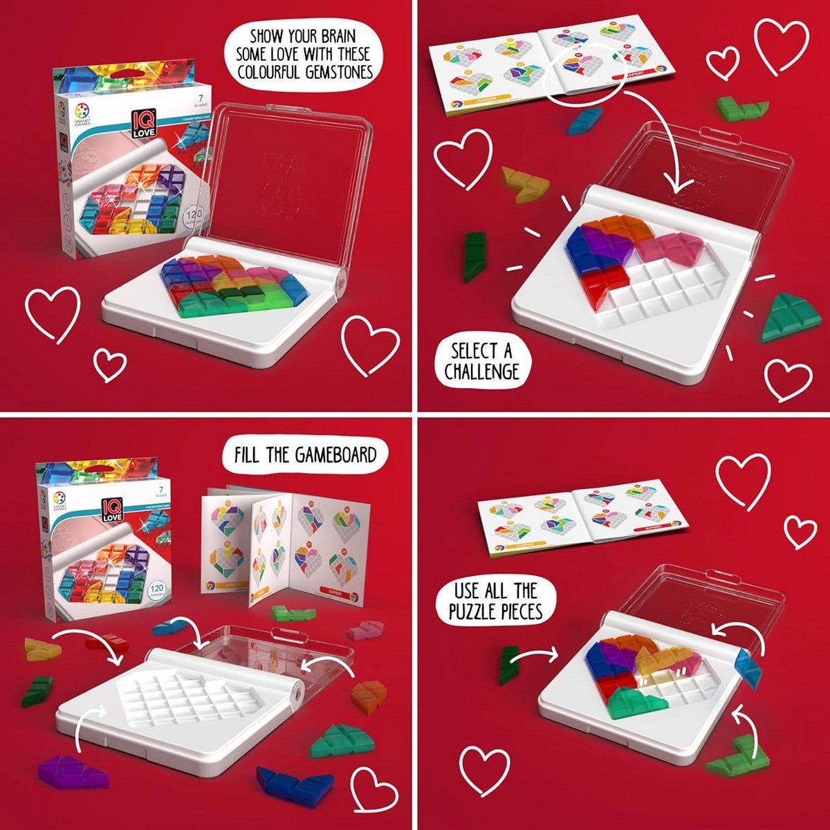 SmartGames 302 IQ Love Pocket Board Game Mainan Edukasi Anak Dewasa Travel Size Smart Games