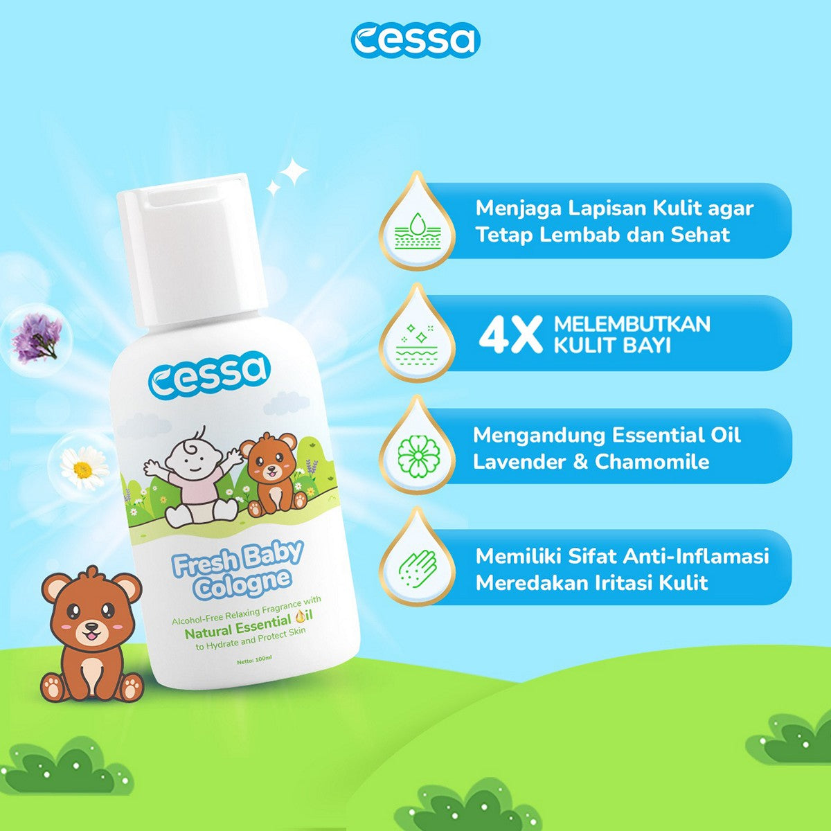 Cessa Baby Fresh Cologne and Nourishing Skin 100ml Parfum Minyak Wangi Bayi