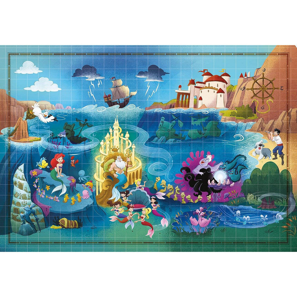Clementoni 39664 Disney The Little Mermaid Story Maps - 1000 pcs Puzzle 2D Panorama