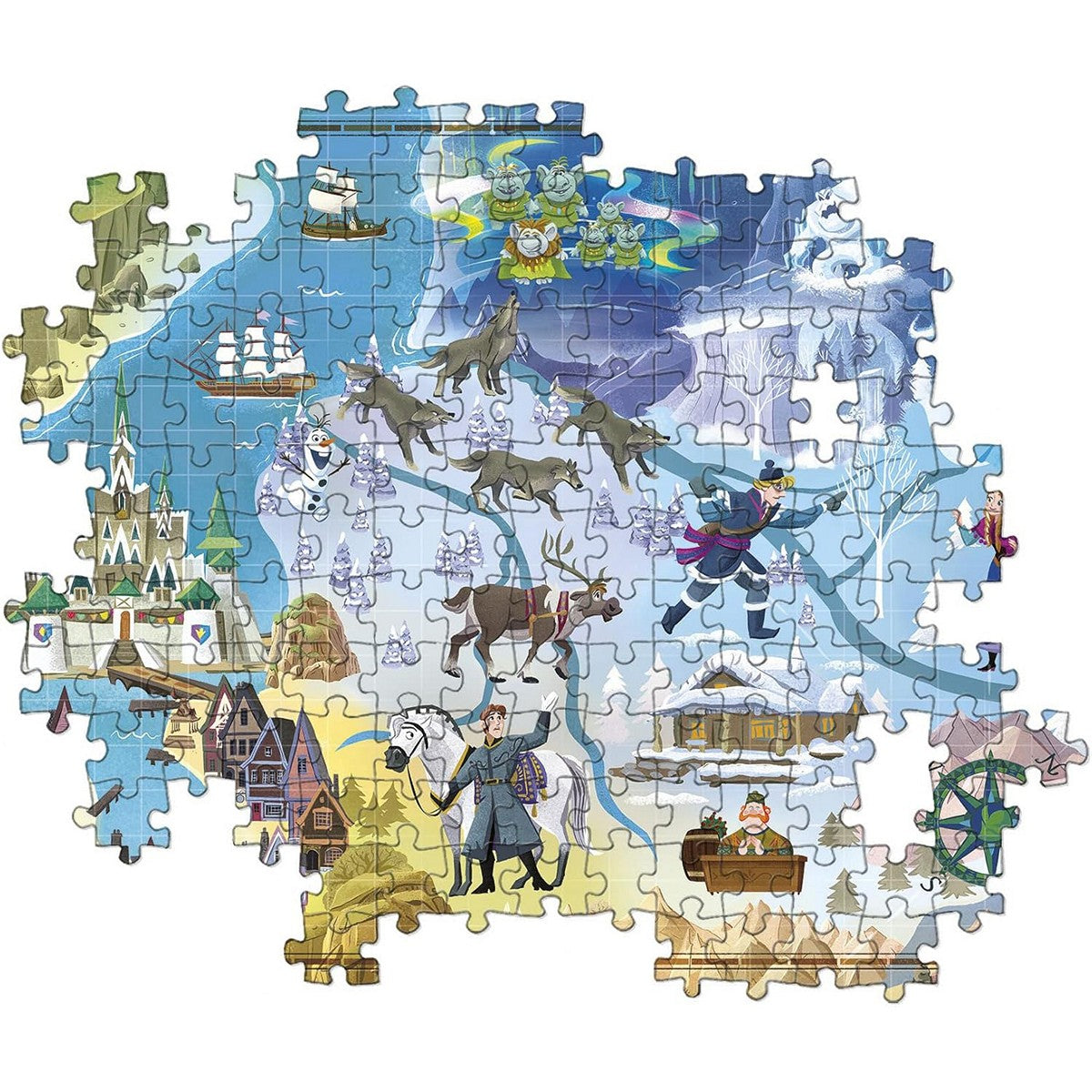 Clementoni 39666 Disney Frozen Story Maps - 1000 pcs Puzzle 2D Panorama
