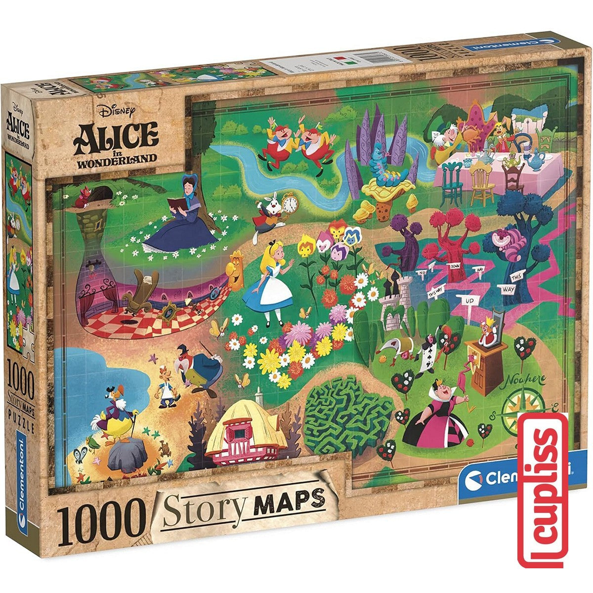 Clementoni 39667 Disney Alice in Wonderland Story Maps - 1000 pcs Puzzle 2D Panorama