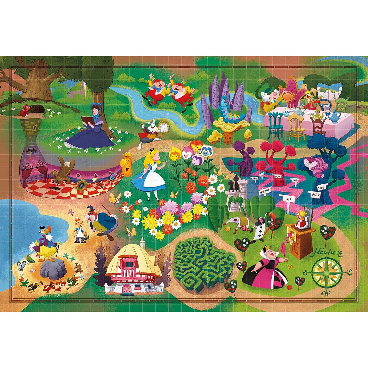 Clementoni 39667 Disney Alice in Wonderland Story Maps - 1000 pcs Puzzle 2D Panorama