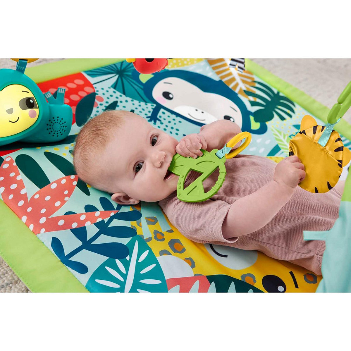 Fisher Price HJW08 3in1 Rainforest Sensory Gym Light and Sound Playmat Play Mat