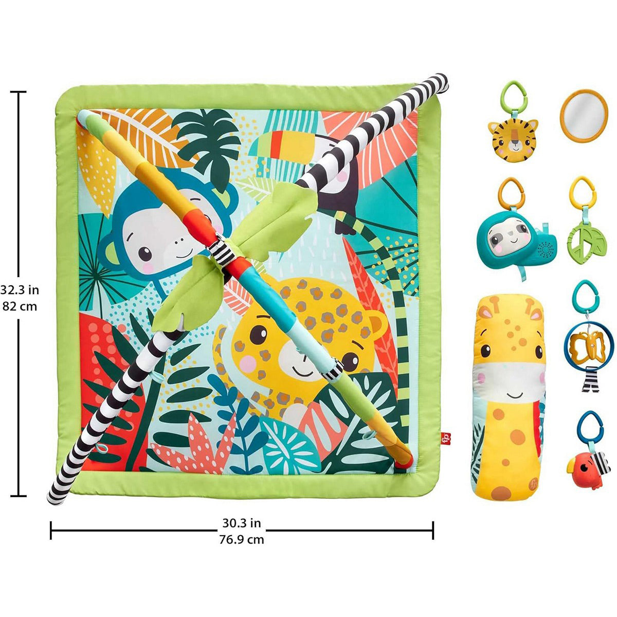 Fisher Price HJW08 3in1 Rainforest Sensory Gym Light and Sound Playmat Play Mat