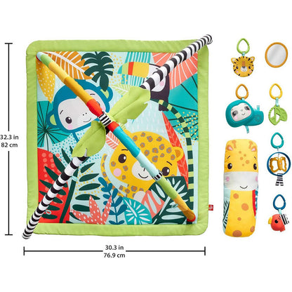 Fisher Price HJW08 3in1 Rainforest Sensory Gym Light and Sound Playmat Play Mat