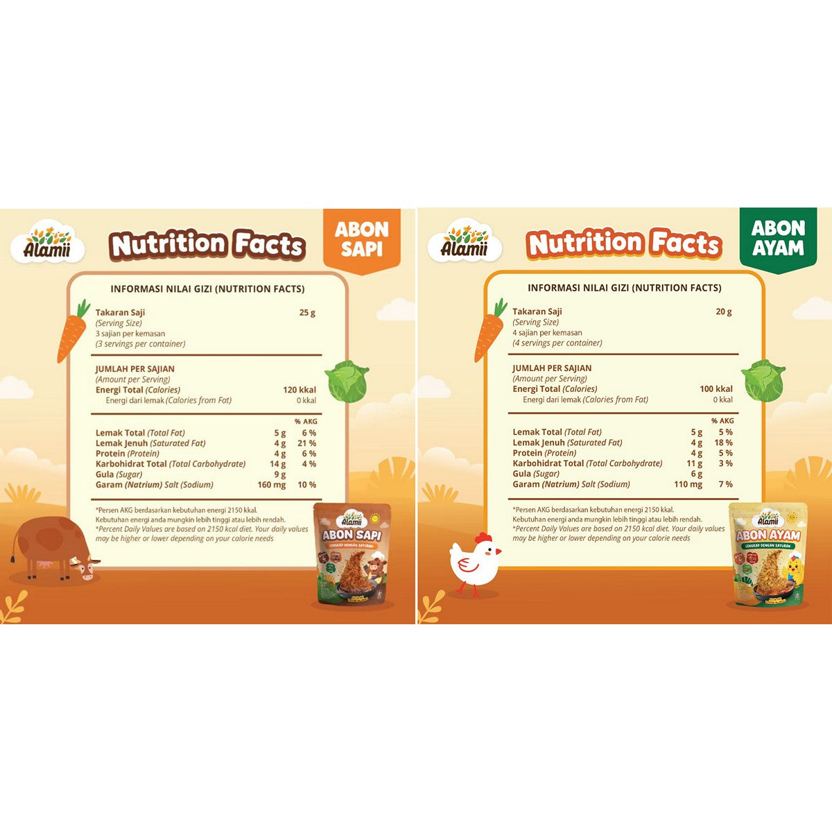 Alamii Abon Cemilan Snack Bayi Anak Sehat Sapi Ayam - 80g