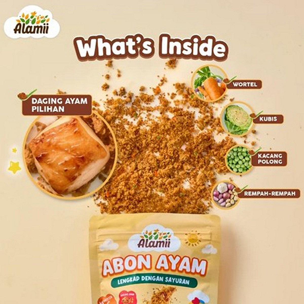 Alamii Abon Cemilan Snack Bayi Anak Sehat Sapi Ayam - 80g