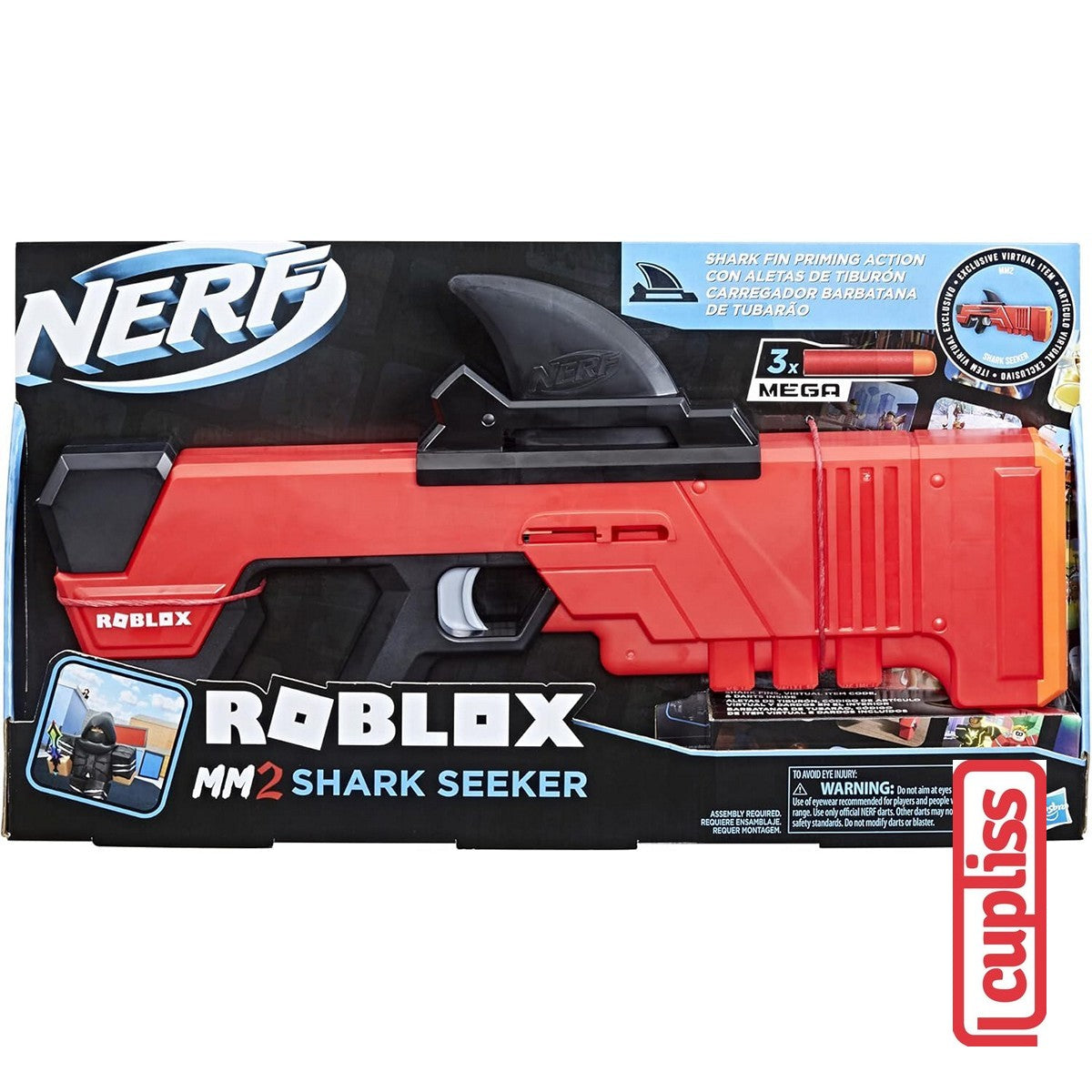 NERF Roblox MM2 Shark Seeker Mega Blaster Hasbro F2489
