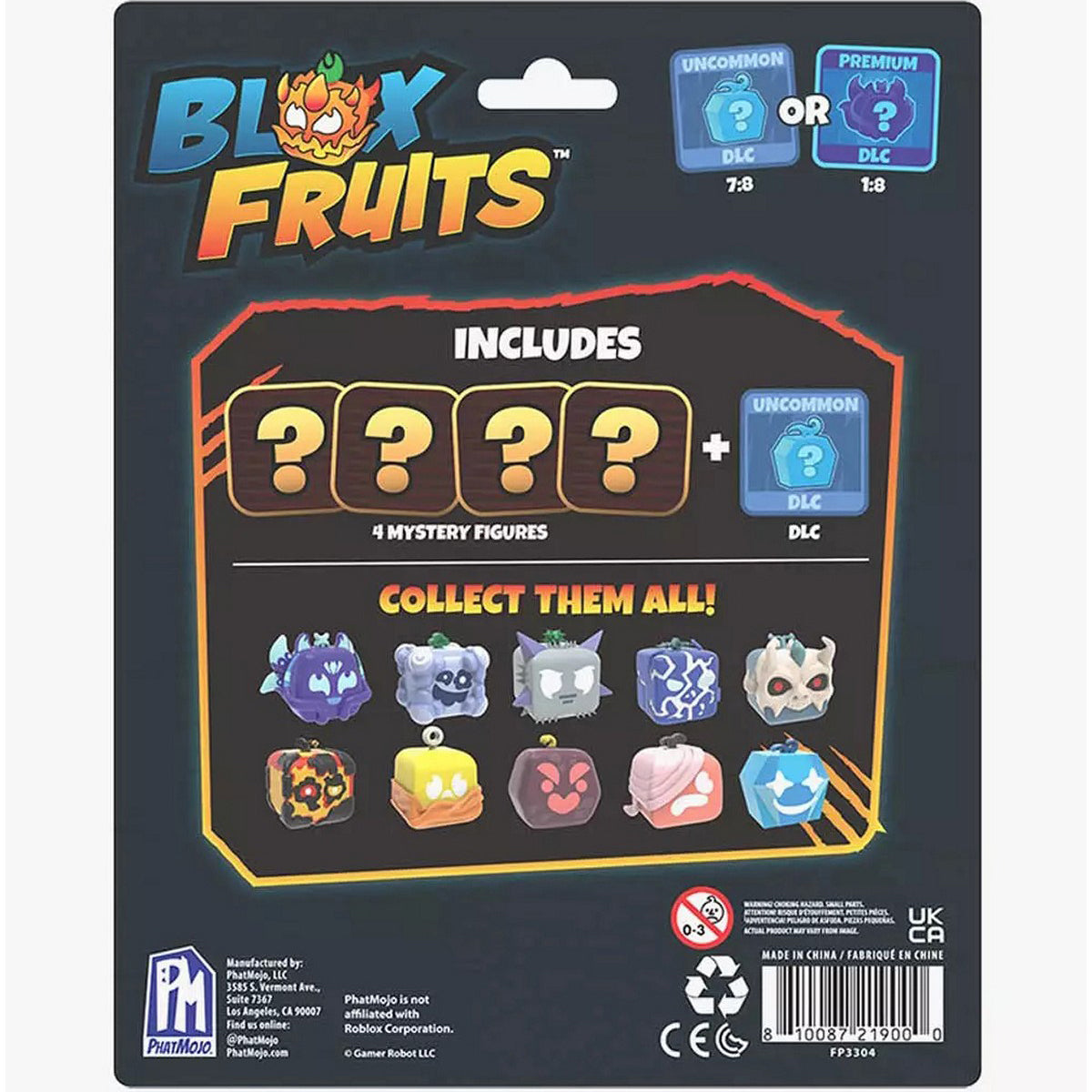 BLOX FRUITS Collectible Mystery 4 Pack Set Blind Box include Code DLC Phatmojo Original 3304