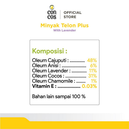 Concos Minyak Telon Plus With Lavender  Aroma 100 ml 60 ml Baby Oil