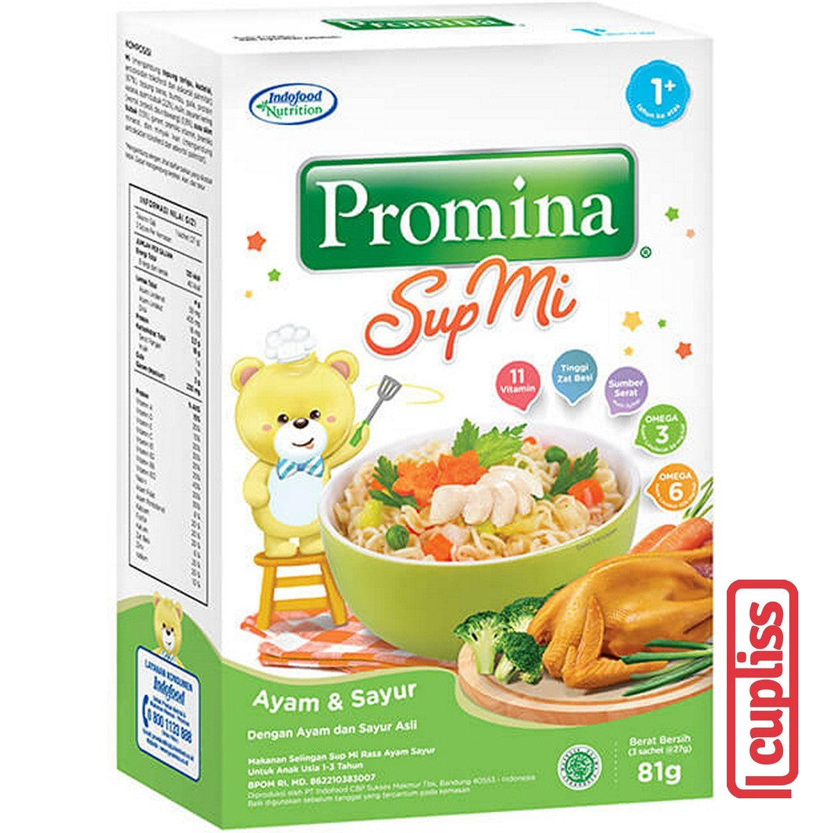 Promina Sup Mi Mie Batita Kering MPASI Anak Bayi 1 tahun Daging Sayur Ayam Kampung