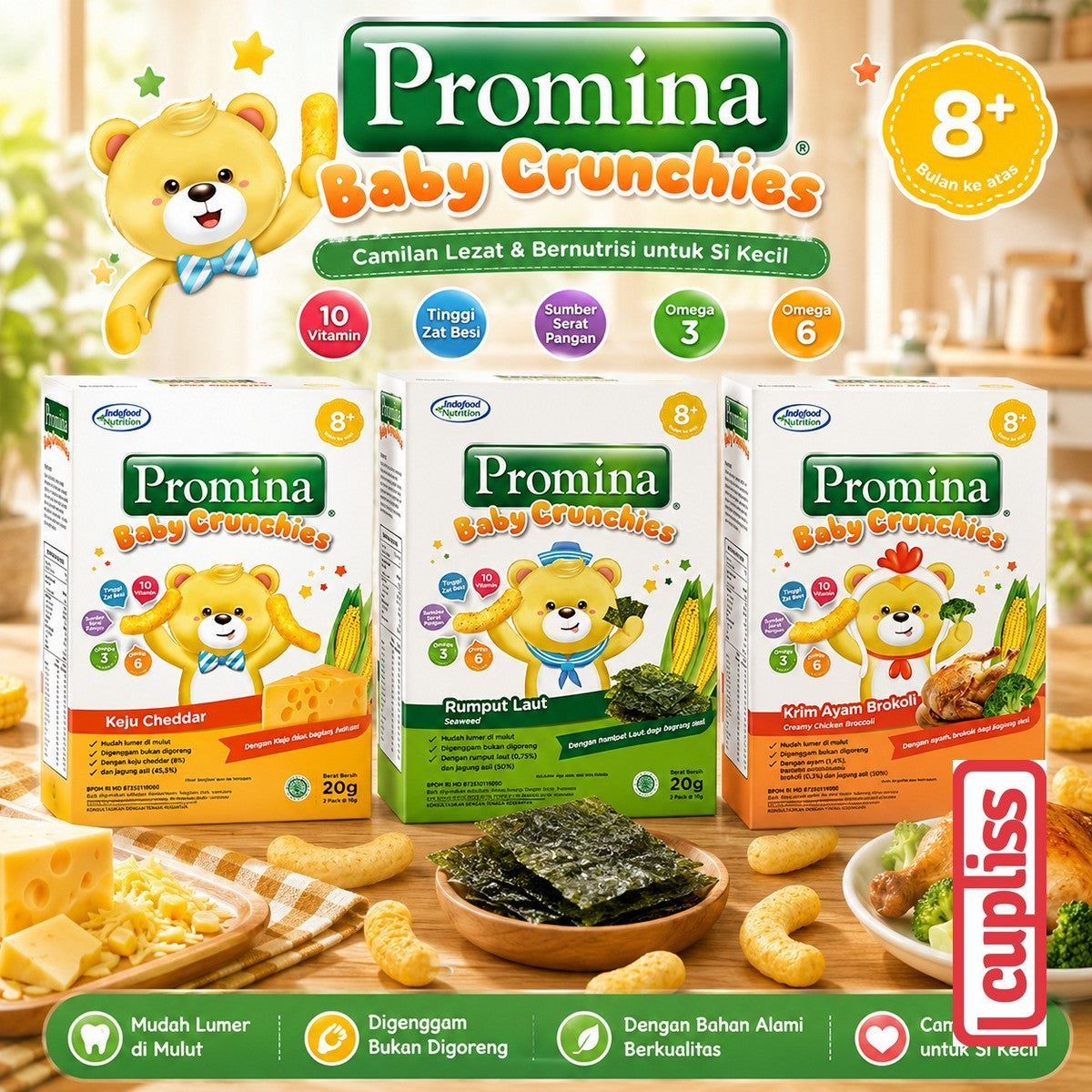 Promina Baby Crunch 20gr Crunchies MPASI Snack Camilan Makanan Ringan Bayi Anak 8m+