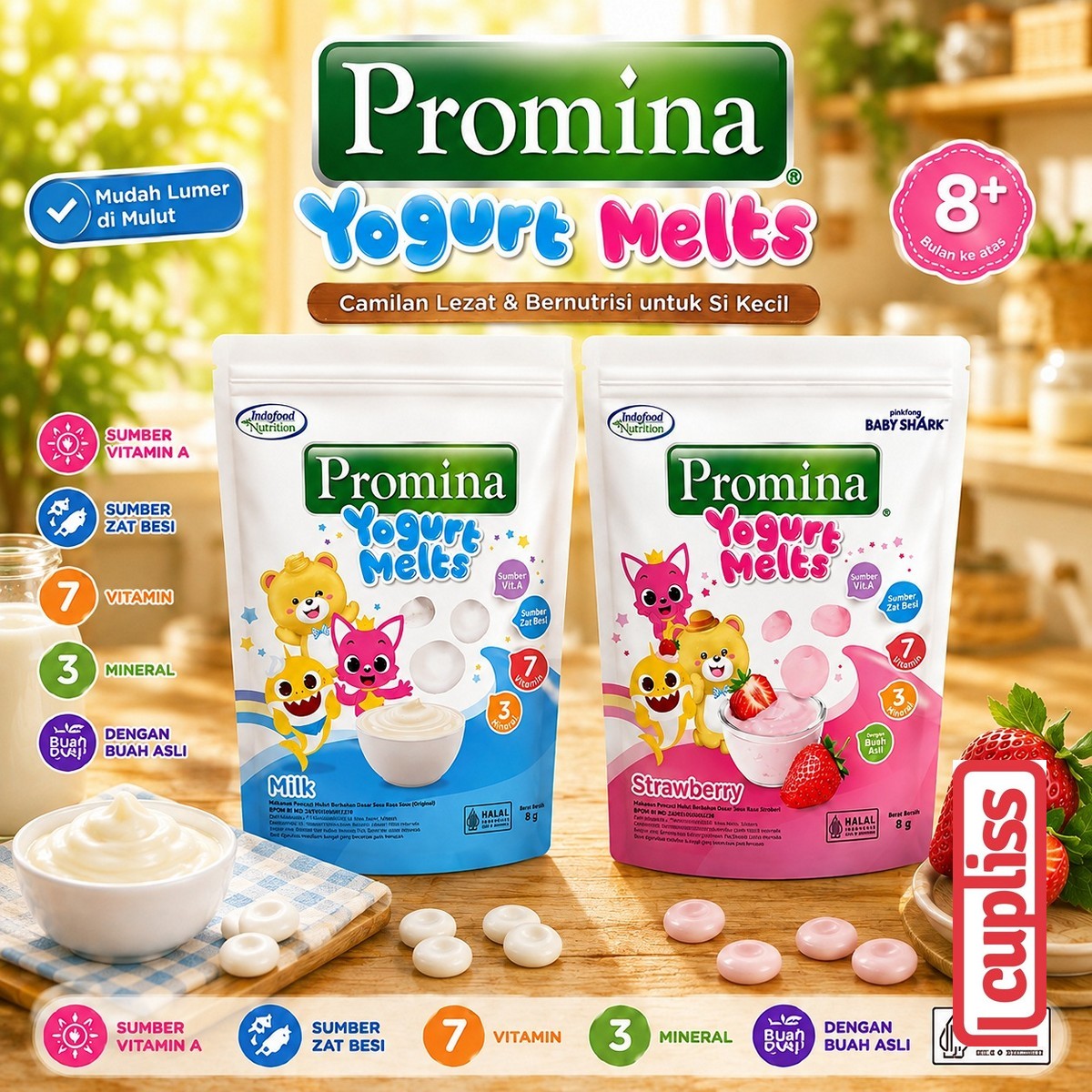 Promina Yogurt Melts 8gr Snack Camilan MPASI Bayi Anak 12m+