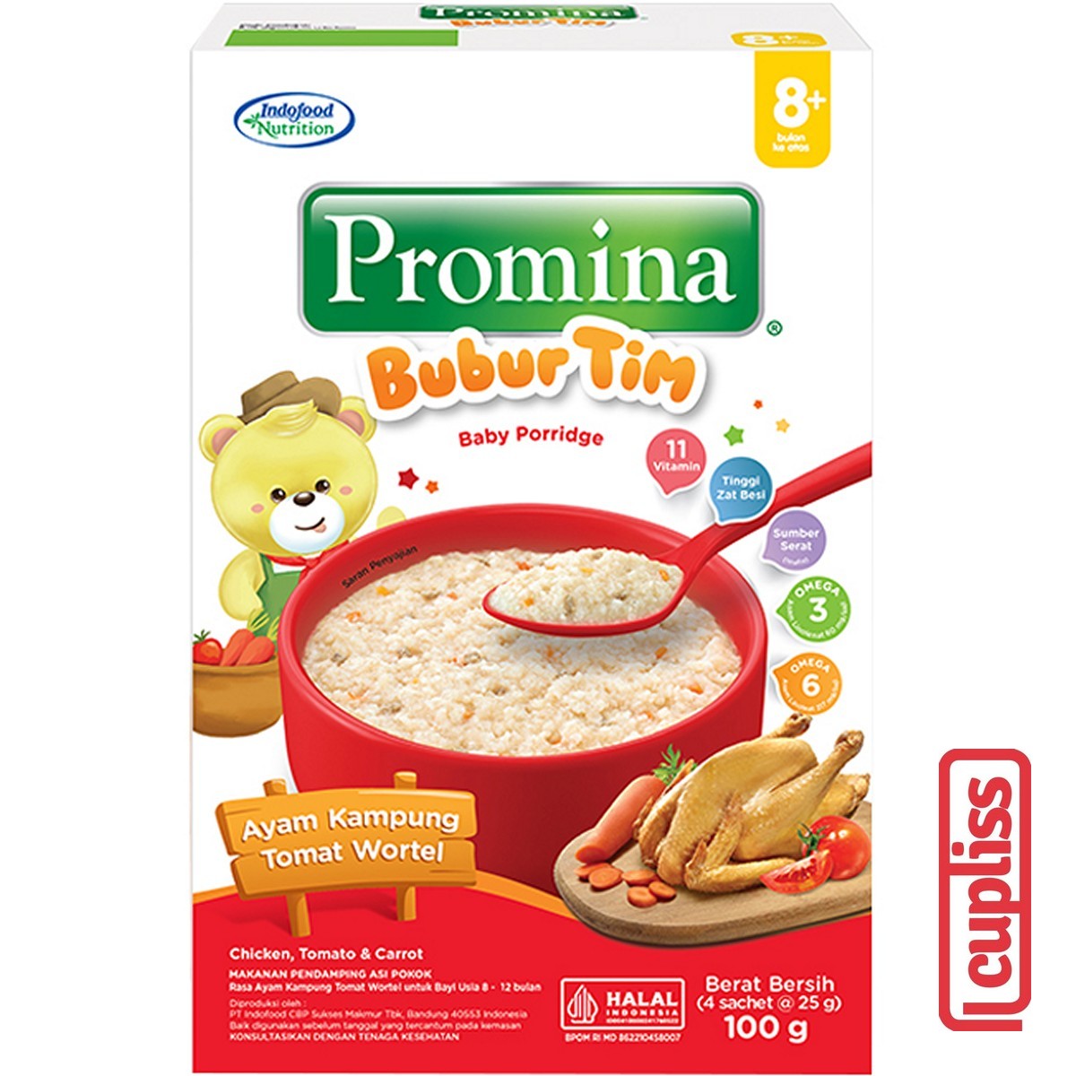 Promina Bubur Tim 100gr Porridge MPASI Anak Bayi Sehat Baby 8m+