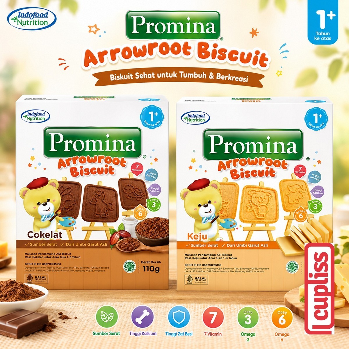 Promina Arrowroot Cookies 110gr Biskuit Snack MPASI Anak Balita Bayi 12m+