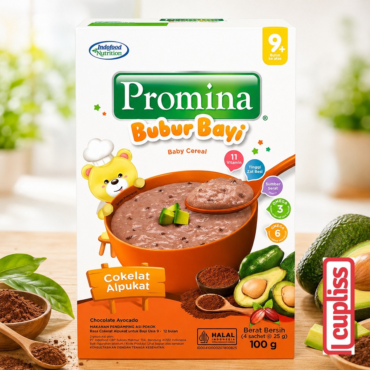 Promina Bubur Bayi 100gr Baby Porridge Cereal Coklat Alpukat MPASI 9m+
