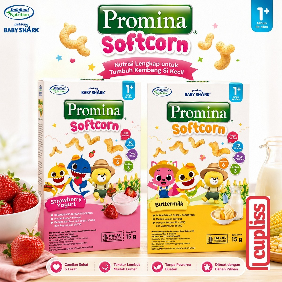 Promina Softcorn 15gr Snack Bayi Baby Camilan Anak MPASI 12m+ Makanan Ringan