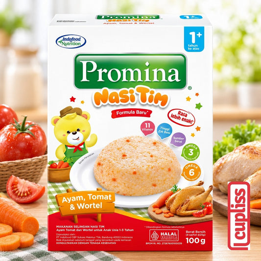 Promina Nasi Tim 100gr Ayam Kampung Tomat Wortel MPASI Anak Bayi 12m+