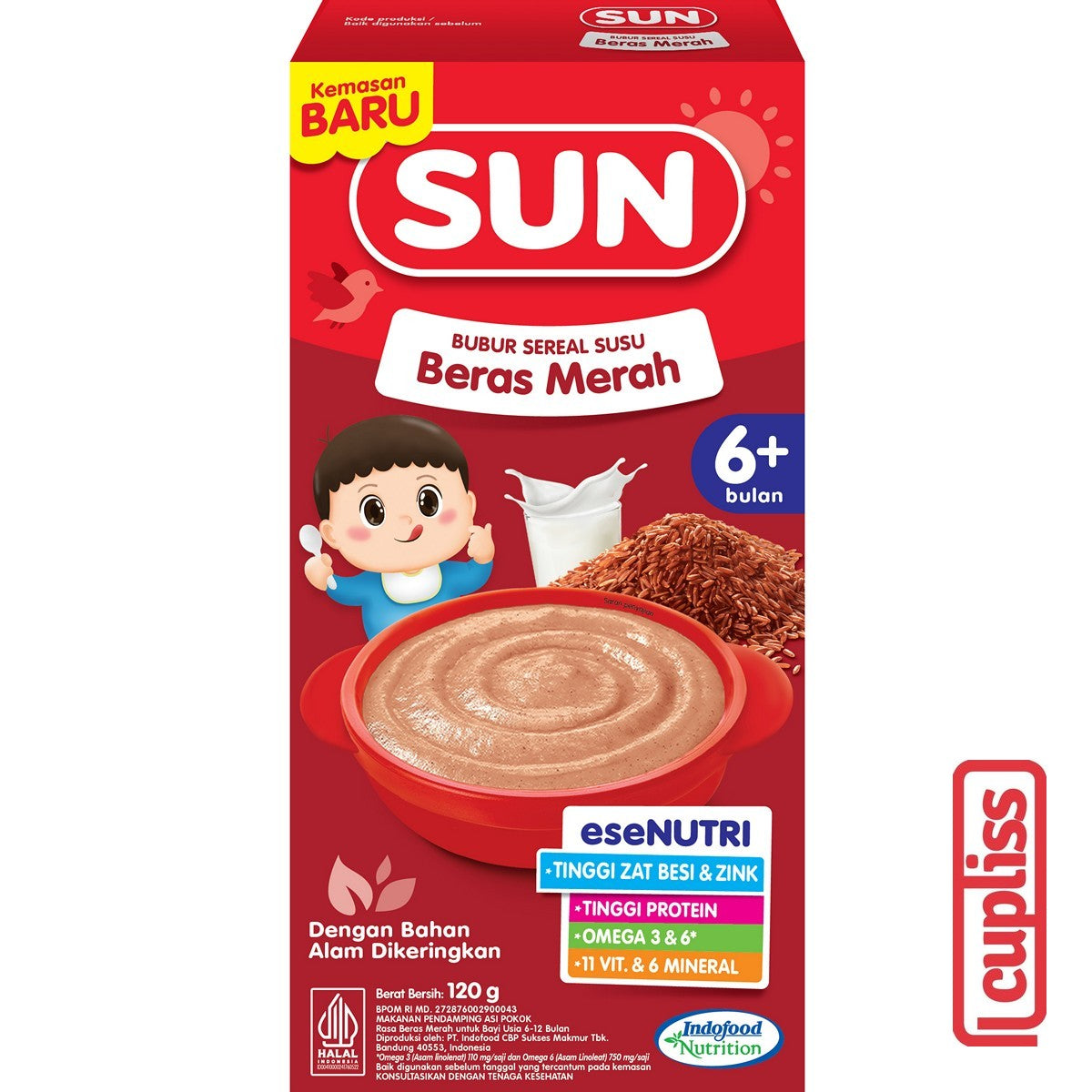 Box - SUN Susu Sereal Bayi 120gr Baby Cereal MPASI Bubur Susu Porridge 6m+