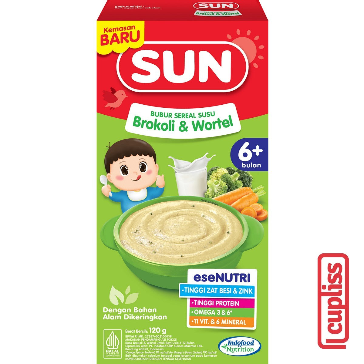 Box - SUN Susu Sereal Bayi 120gr Baby Cereal MPASI Bubur Susu Porridge 6m+