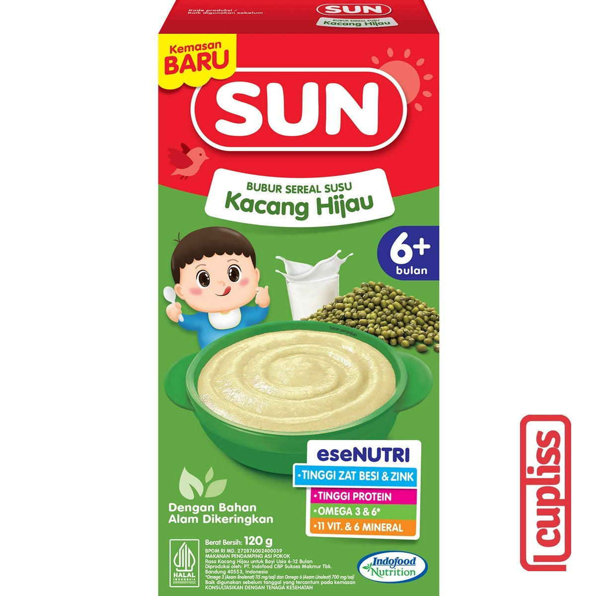 Box - SUN Susu Sereal Bayi 120gr Baby Cereal MPASI Bubur Susu Porridge 6m+