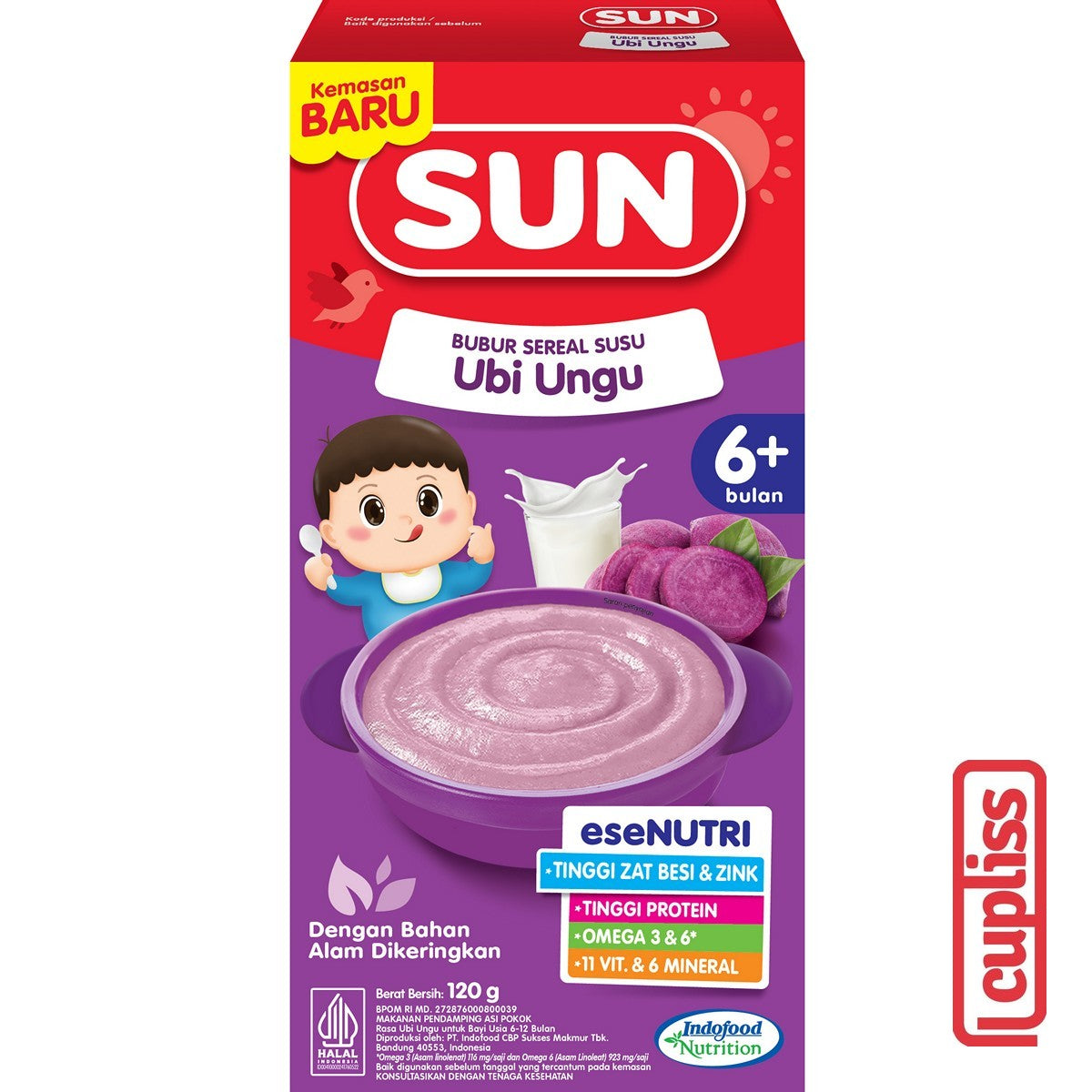 Box - SUN Susu Sereal Bayi 120gr Baby Cereal MPASI Bubur Susu Porridge 6m+