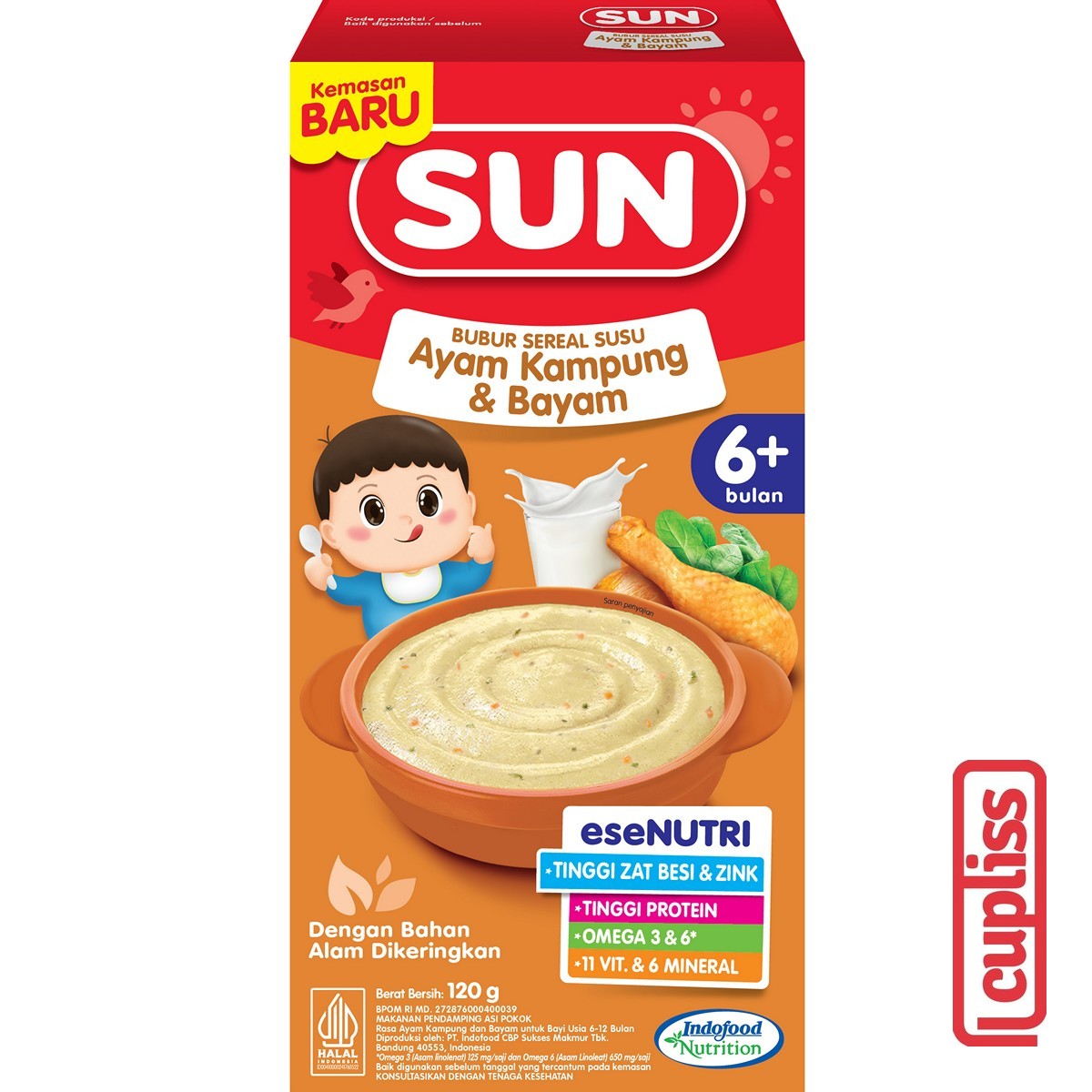 Box - SUN Susu Sereal Bayi 120gr Baby Cereal MPASI Bubur Susu Porridge 6m+