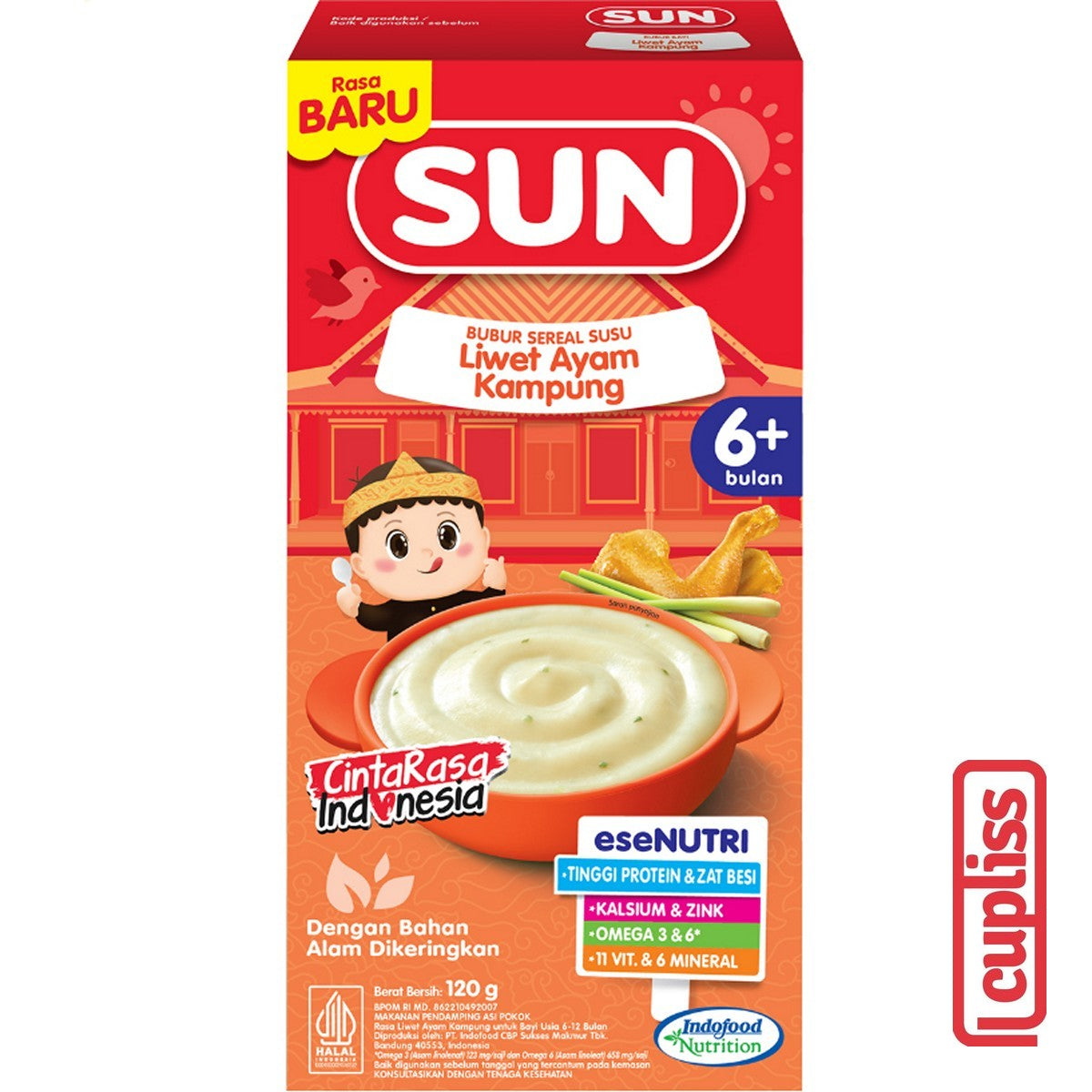 Box - SUN Susu Sereal Bayi 120gr Baby Cereal MPASI Bubur Susu Porridge 6m+