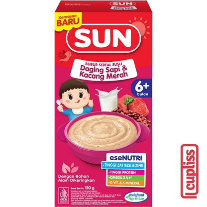 Box - SUN Susu Sereal Bayi 120gr Baby Cereal MPASI Bubur Susu Porridge 6m+