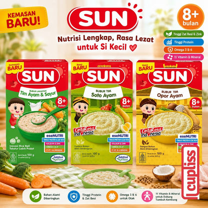 SUN Bubur Tim Lanjutan 100gr Susu Sereal Bayi Cereal Baby Porridge MPASI 8m+