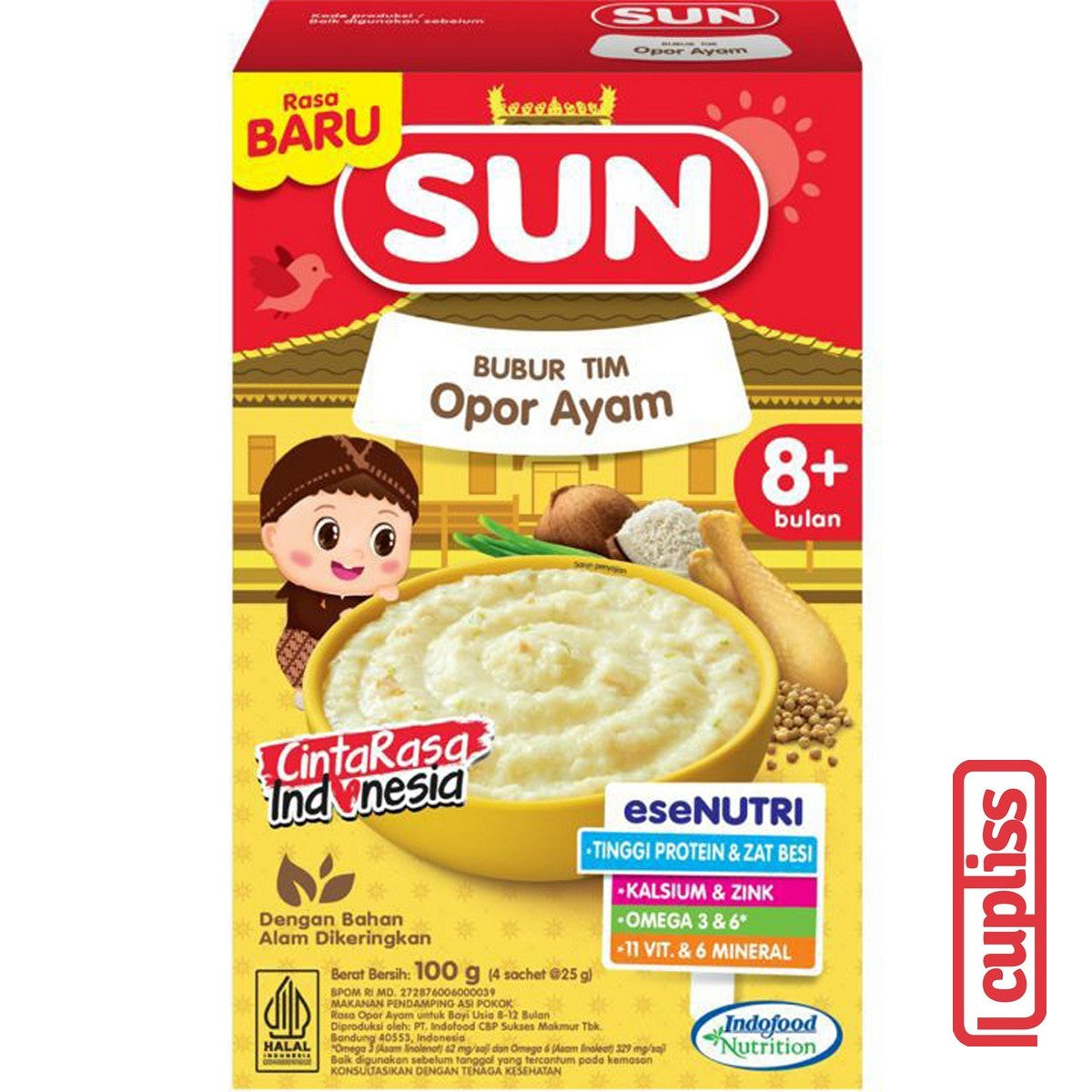 SUN Bubur Tim Lanjutan 100gr Susu Sereal Bayi Cereal Baby Porridge MPASI 8m+