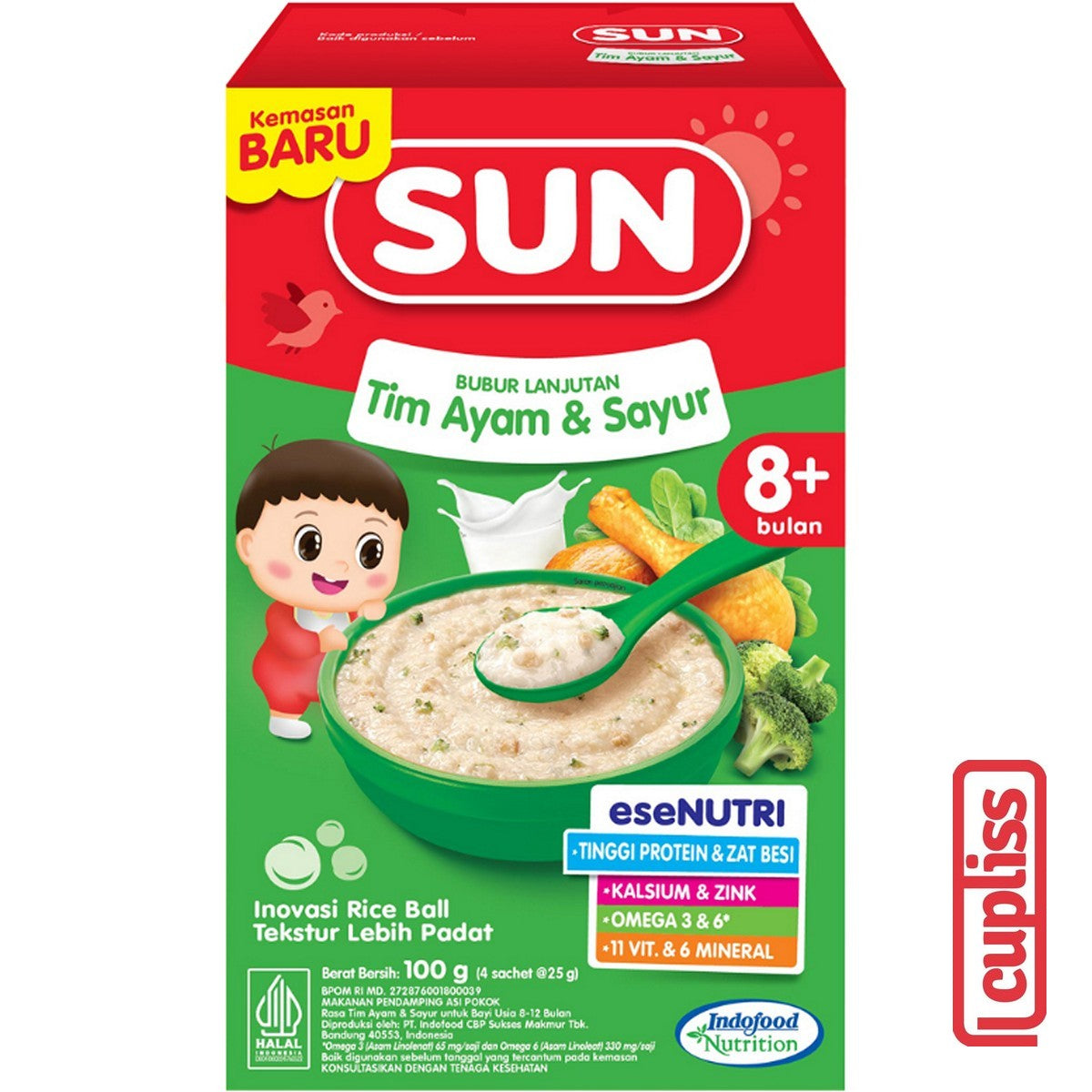 SUN Bubur Tim Lanjutan 100gr Susu Sereal Bayi Cereal Baby Porridge MPASI 8m+