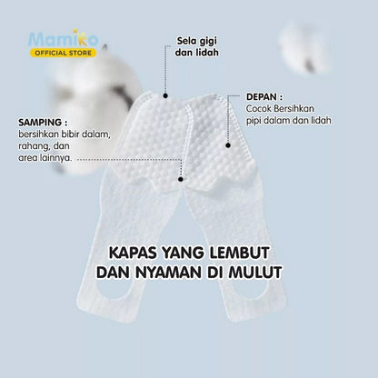 Mamiko Finger Baby Oral Wipes Kasa Bentuk Jari Pembersih Gusi Lidah Mulut Gigi Bayi 20 30 50 pcs