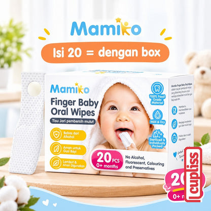 Mamiko Finger Baby Oral Wipes Kasa Bentuk Jari Pembersih Gusi Lidah Mulut Gigi Bayi 20 30 50 pcs