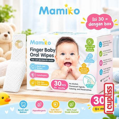 Mamiko Finger Baby Oral Wipes Kasa Bentuk Jari Pembersih Gusi Lidah Mulut Gigi Bayi 20 30 50 pcs