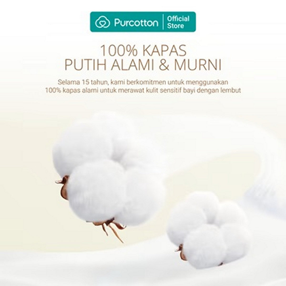 Purcotton Cotton Baby Wet Wipes Tisu Basah Bayi 65gr Pure Water Wipe 20 80 sheet