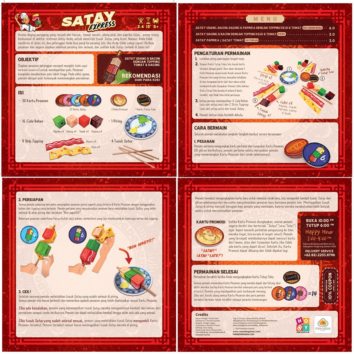 Satay Express Board Game Mandoo Games Permainan Papan Yohan Goh Hobi Indonesia